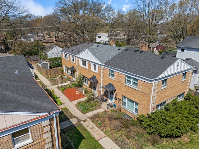 drone / aerial view with a residential view