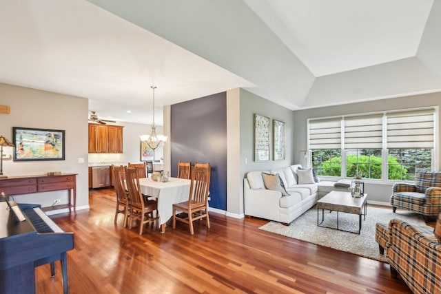 1565 Ashbury Pl, Lemont, IL 60439 - living area featuring baseboards, recessed lighting, wood finished floors, and an inviting chandelier