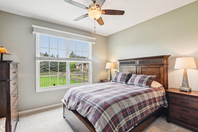 1565 Ashbury Pl, Lemont, IL 60439 - bedroom featuring baseboards, light colored carpet, and ceiling fan
