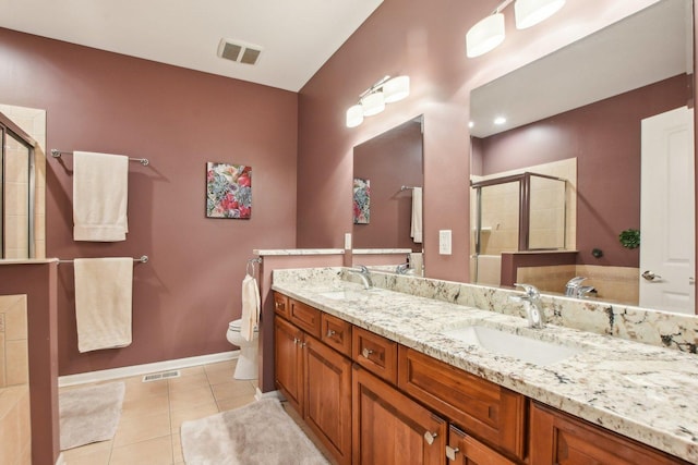 1565 Ashbury Pl, Lemont, IL 60439 - full bath with a sink, a stall shower, and visible vents