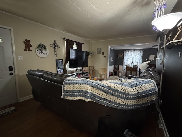 living area featuring wood finished floors