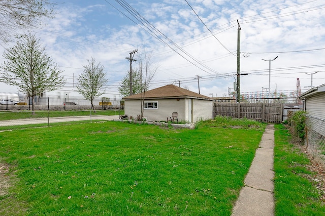 view of yard with fence