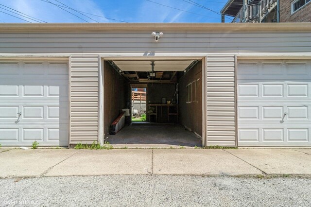 view of garage