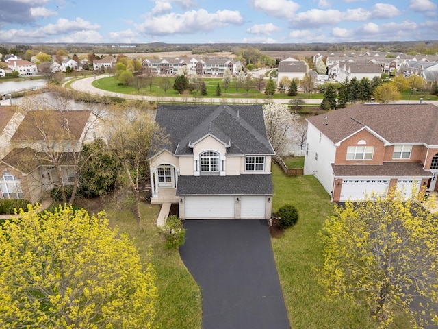 aerial view with a residential view