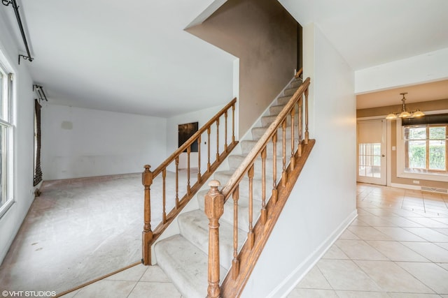 714 New Mexico Trl, Elk Grove Village, IL 60007 - stairs with tile patterned flooring and baseboards