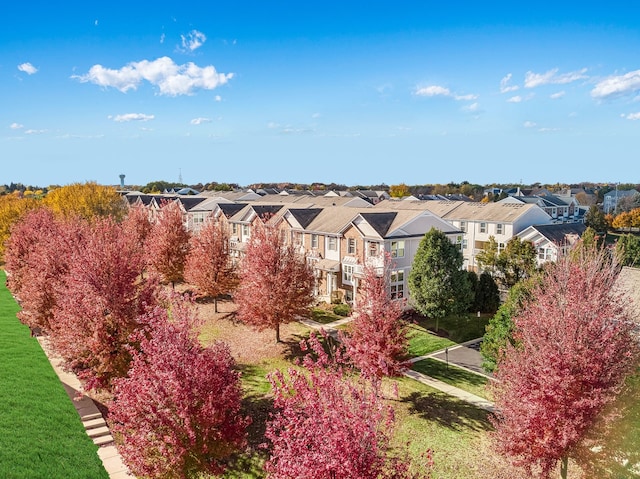 drone / aerial view with a residential view