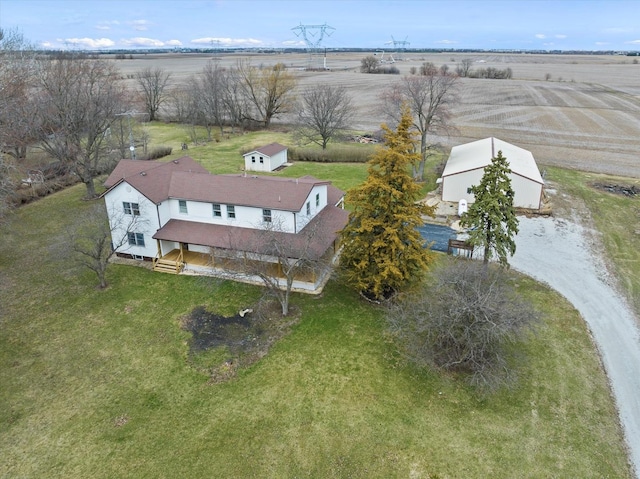 drone / aerial view featuring a rural view