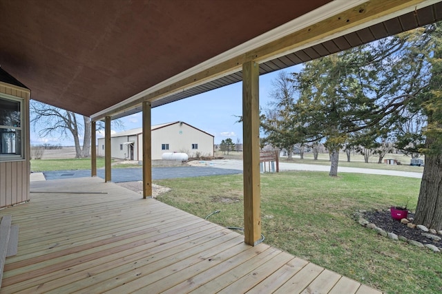 deck with a yard