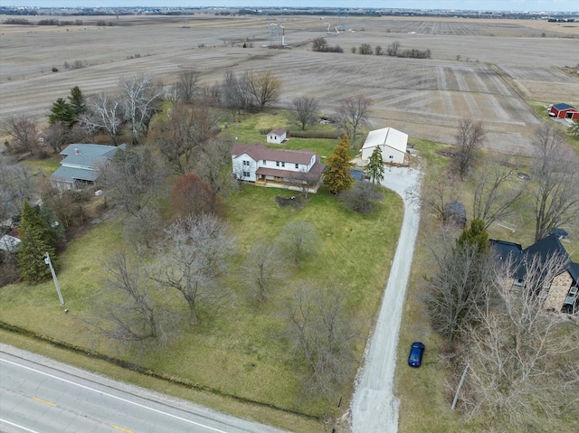 drone / aerial view with a rural view