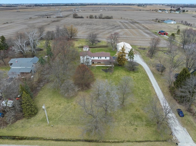 drone / aerial view with a rural view