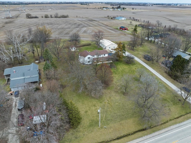 aerial view with a rural view