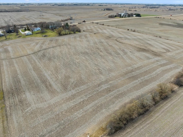 drone / aerial view with a rural view