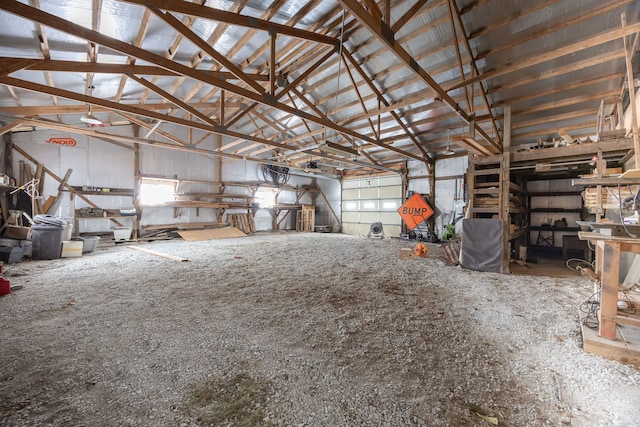 misc room with high vaulted ceiling