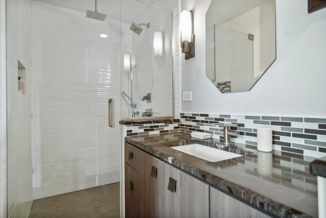 12 Forest Ln, South Barrington, IL 60010 - full bath featuring vanity, a shower stall, and tasteful backsplash