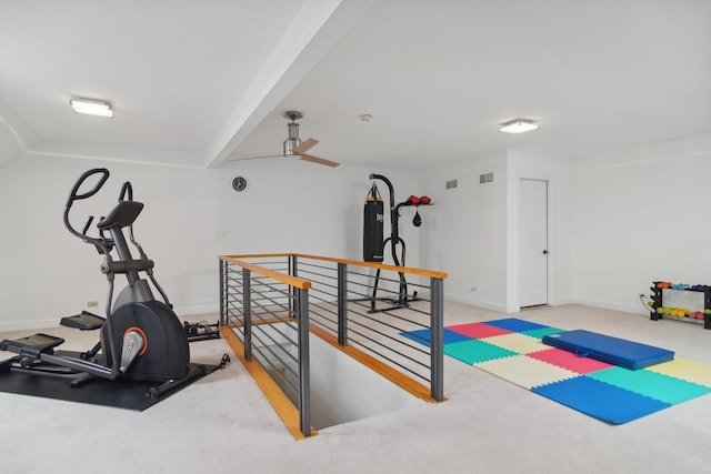12 Forest Ln, South Barrington, IL 60010 - workout room featuring carpet floors, baseboards, and visible vents