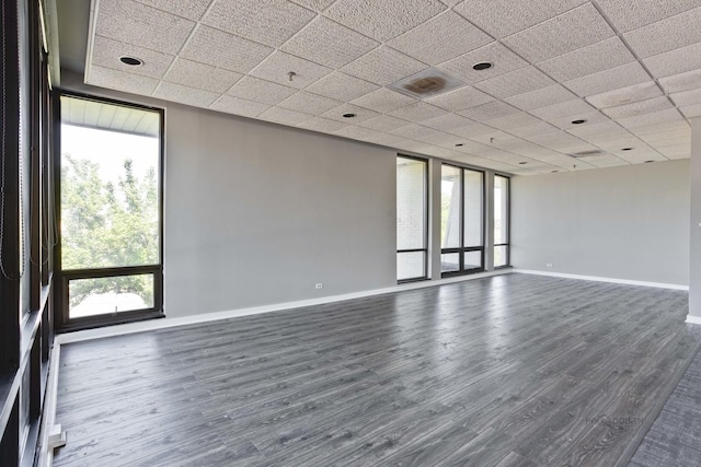 9701 N Dee Rd Unit 1B, Niles, IL 60714 - empty room featuring baseboards, a healthy amount of sunlight, and dark wood-type flooring