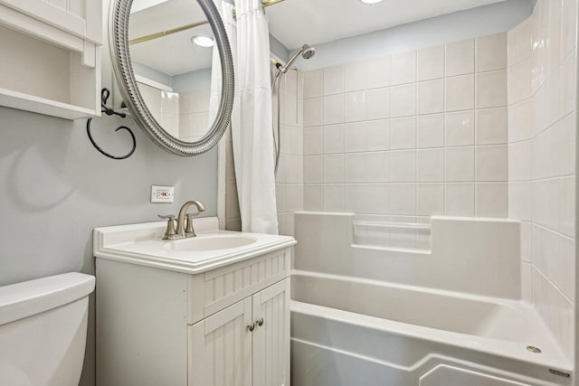 27 Arlington Dr, Romeoville, IL 60446 - bathroom with shower / bathtub combination with curtain, toilet, and vanity