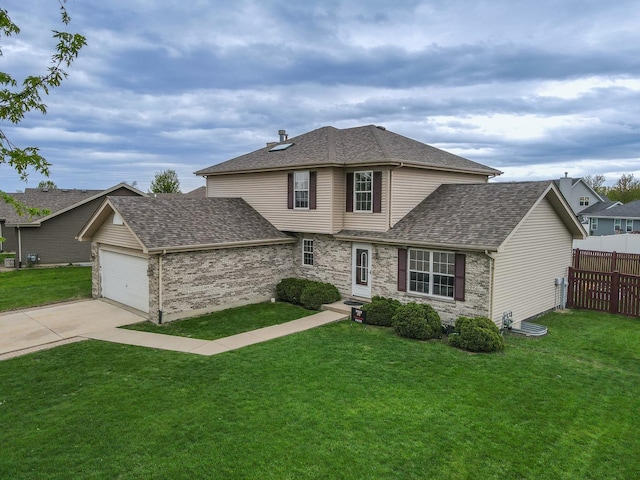 1678 Eagles Lndg N, Manteno, IL 60950 - traditional home featuring a shingled roof, concrete driveway, an attached garage, and brick siding