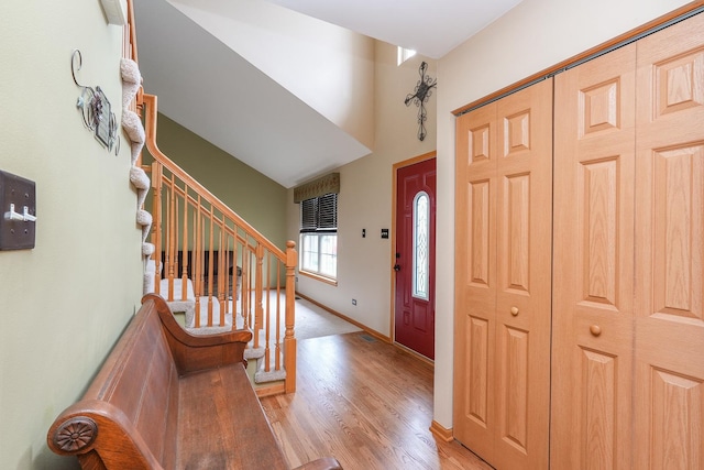 1678 Eagles Lndg N, Manteno, IL 60950 - foyer entrance featuring stairway, light wood-type flooring, and baseboards