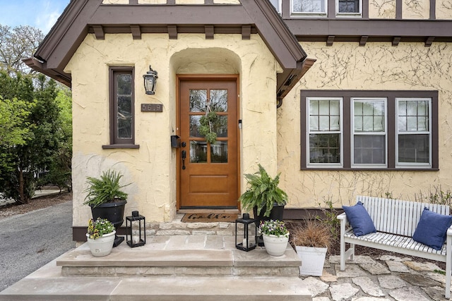 5619 Dunham Rd, Downers Grove, IL 60516 - view of exterior entry featuring stucco siding