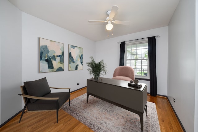 2013 Eastwick Ln, Aurora, IL 60503 - office area featuring a ceiling fan and wood finished floors