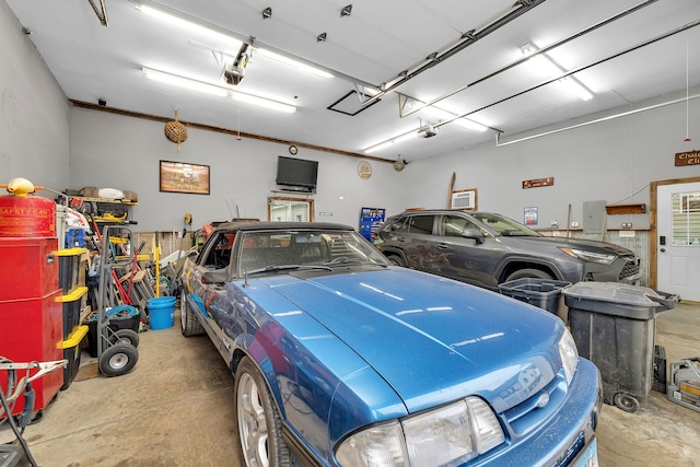 garage with electric panel