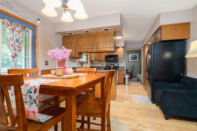 1107 N Bailey Dr, Pontiac, IL 61764 - dining area featuring a chandelier and light wood-style floors
