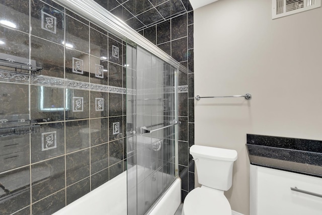4424 Maple Ave, Brookfield, IL 60513 - bathroom featuring visible vents, bath / shower combo with glass door, and toilet