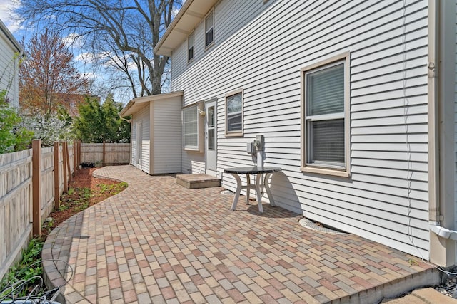 view of patio with a fenced backyard