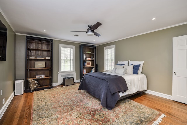 36W722 Crane Rd, Saint Charles, IL 60175 - bedroom with ceiling fan, ornamental molding, baseboards, and wood finished floors