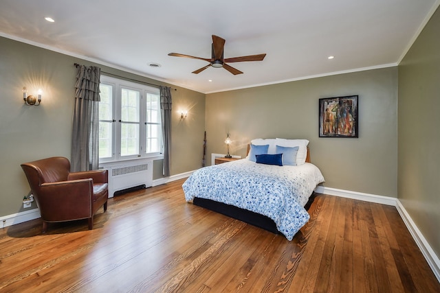 36W722 Crane Rd, Saint Charles, IL 60175 - bedroom with radiator heating unit, visible vents, recessed lighting, wood-type flooring, and baseboards