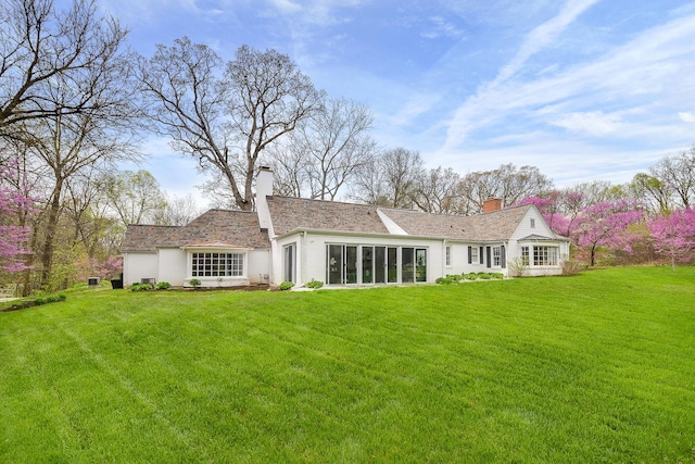 36W722 Crane Rd, Saint Charles, IL 60175 - rear view of property with a chimney and a lawn