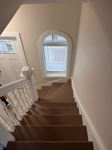 stairs with arched walkways
