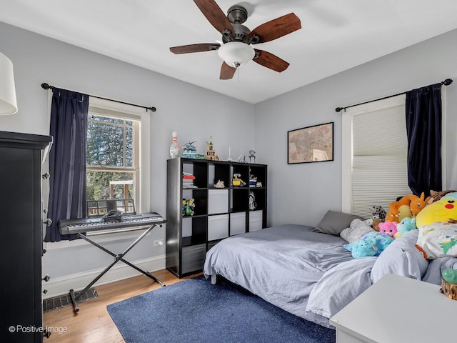 303 Anthony St, Glen Ellyn, IL 60137 - bedroom with wood finished floors and ceiling fan