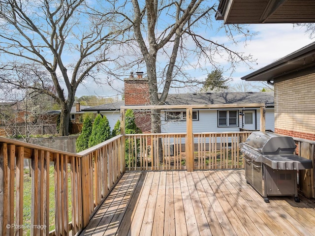 303 Anthony St, Glen Ellyn, IL 60137 - wooden deck with a grill