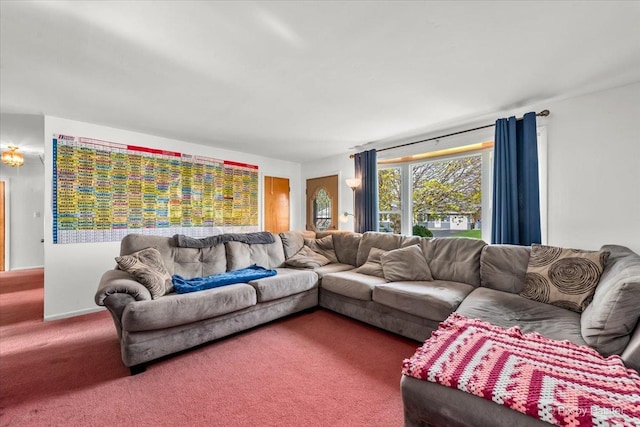 view of carpeted living area