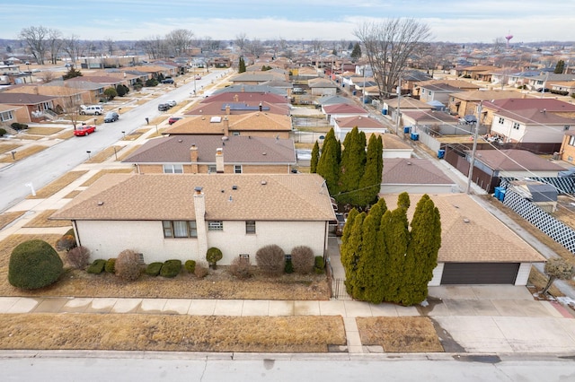 drone / aerial view with a residential view