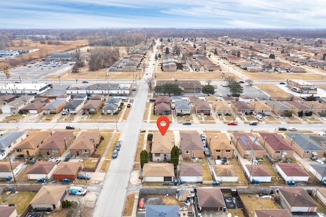 aerial view with a residential view