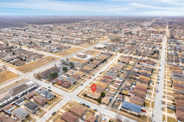 bird's eye view with a residential view