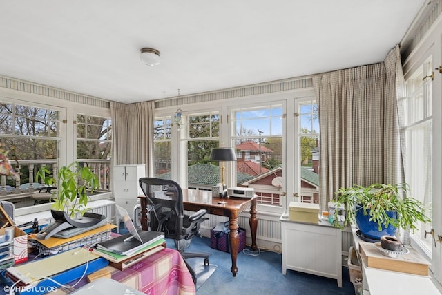 office area featuring carpet