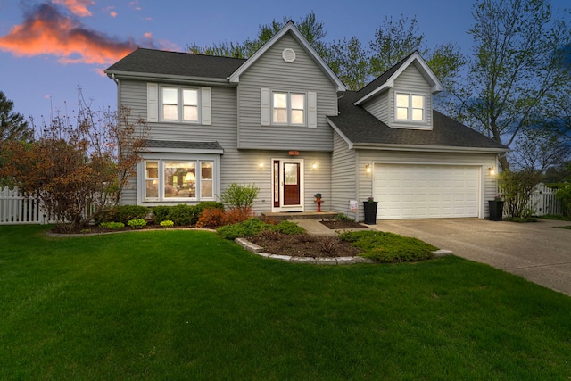 1065 Cedar Creek Dr, Lake Zurich, IL 60047 - traditional-style house featuring concrete driveway, a shingled roof, and a garage