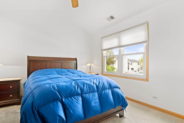1065 Cedar Creek Dr, Lake Zurich, IL 60047 - carpeted bedroom featuring lofted ceiling, baseboards, and ceiling fan