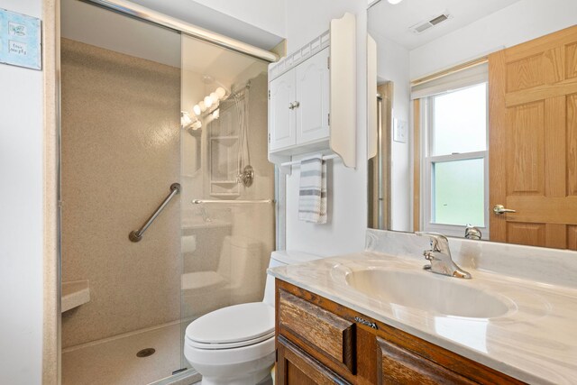 1065 Cedar Creek Dr, Lake Zurich, IL 60047 - full bath with a stall shower, toilet, and vanity