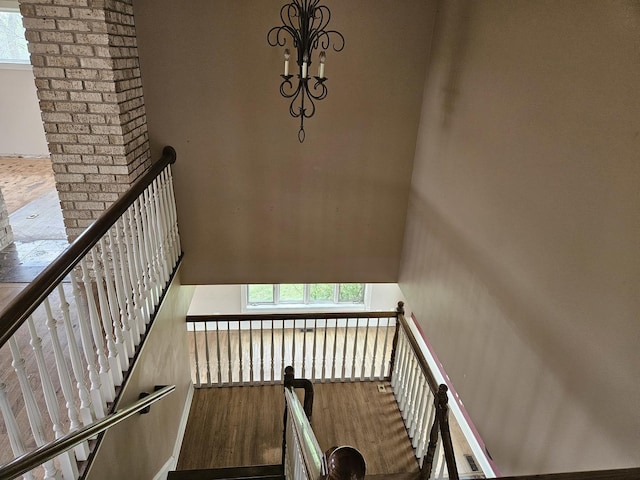 6554 N 16000e Rd, Grant Park, IL 60940 - stairs featuring a chandelier