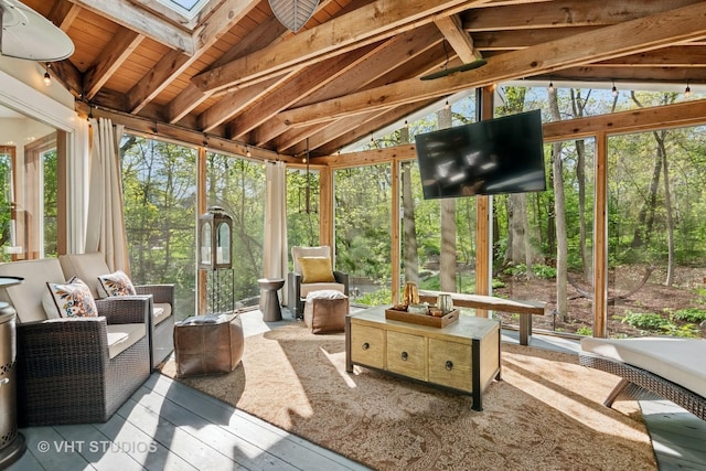 42W142 Ravine Dr, Saint Charles, IL 60175 - sunroom / solarium with a skylight, vaulted ceiling, and plenty of natural light