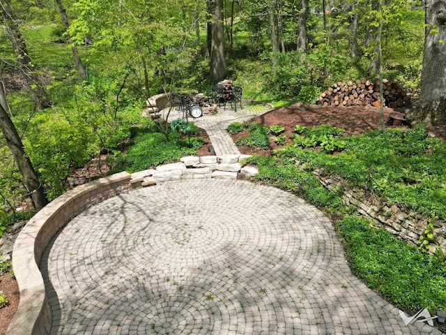 42W142 Ravine Dr, Saint Charles, IL 60175 - view of yard featuring an outdoor fire pit and a patio
