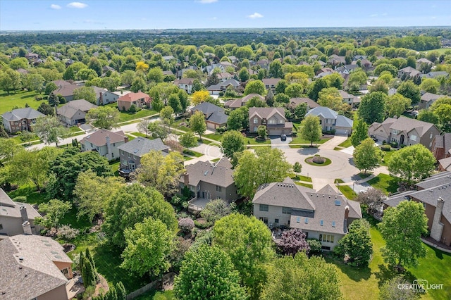aerial perspective of suburban area