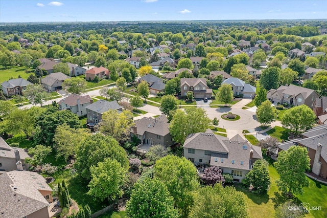 aerial view of residential area