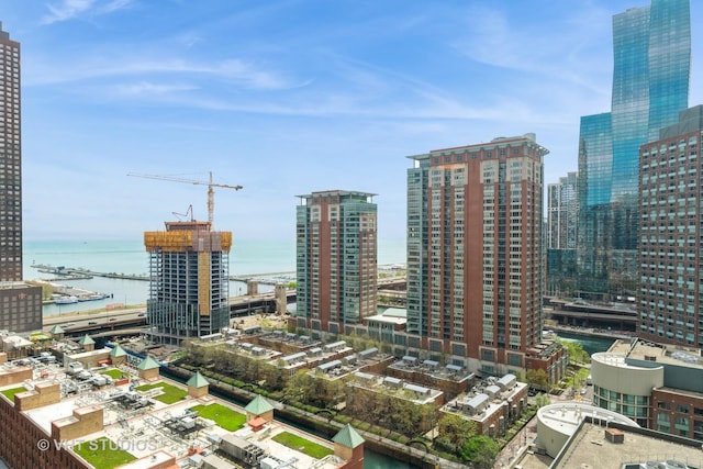 view of city featuring a water view