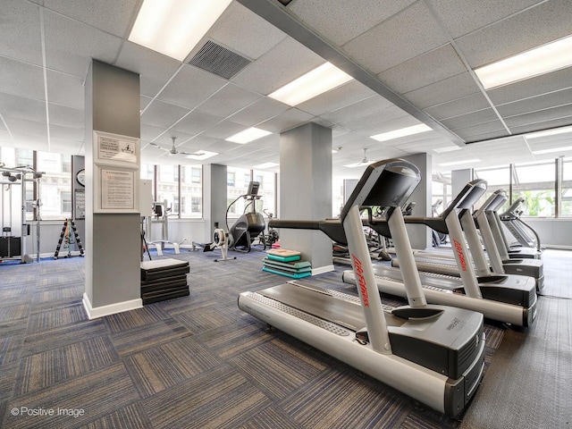 405 N Wabash Ave Unit 2315, Chicago, IL 60611 - workout area featuring carpet floors, baseboards, and visible vents
